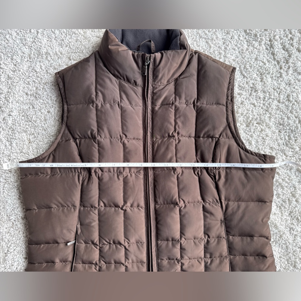 Brown Eddie Bauer Premium Goose Down Vest Women’s Size Small - Picture 10 of 10